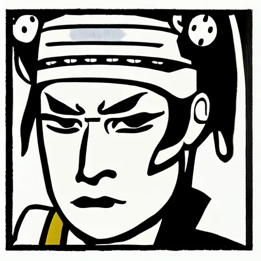 Prompt: roy lichtenstein samurai