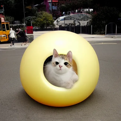 Prompt: sopa bubble in shape of cat