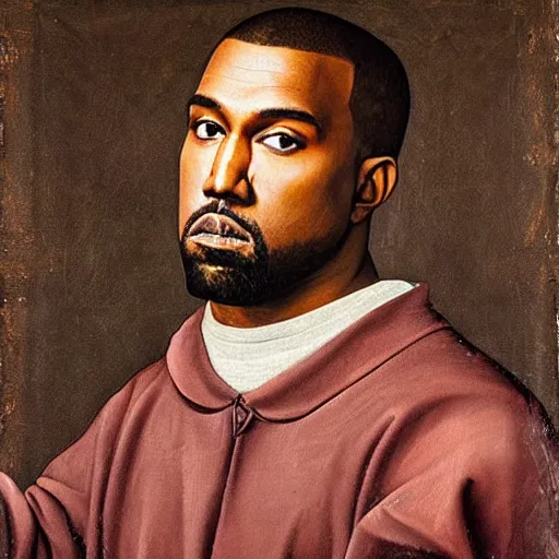 Image similar to A Renaissance portrait painting of Kanye West