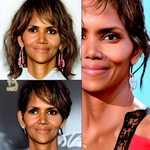 Image similar to halle berry face in a berry fruits