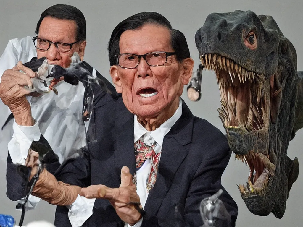 Image similar to Juan Ponce Enrile eating a dinosaur