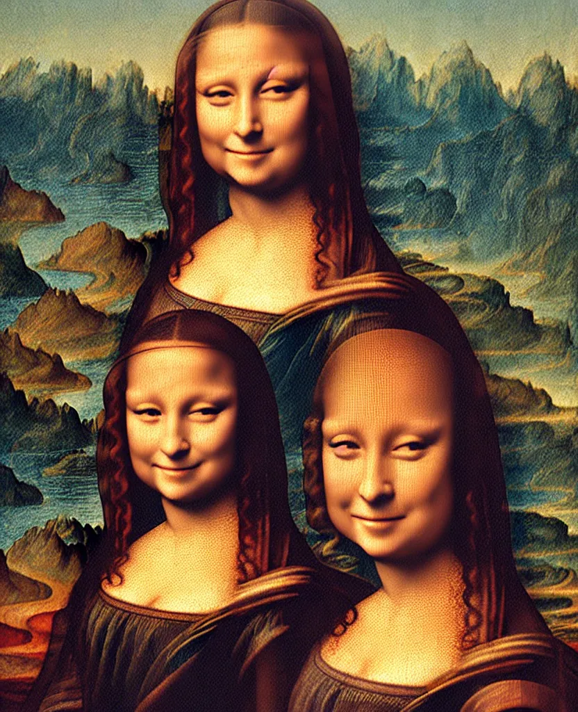 Prompt: mariah carey as the mona lisa by leonardo da vinci, single head, no double head