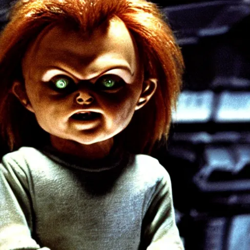 Image similar to chucky in alien ( 1 9 7 9 ), film still