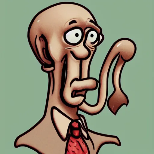 Image similar to a portrait of handsome Squidward,extremely detailed multiple unique different art styles.