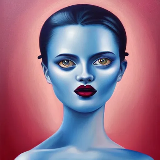 Image similar to a painting of a beautiful woman!, an ultrafine detailed painting by rafal olbinski, behance contest winner, pop surrealism, detailed painting, very detailed, minimalist, airbrush art