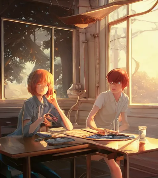 Image similar to highly detailed spilled milk on the table, unreal engine, loish, rhads, makoto shinkai and lois van baarle, ilya kuvshinov, rossdraws, tom bagshaw, reflective global illumination, god rays, detailed and intricate environment