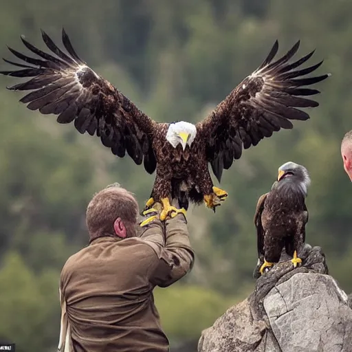 Image similar to Tragedy in a family of dwarfs - an eagle grabbed a baby and throws it down a mountain, a photo by the National Geographic team awarded the Comedy Wildlife Photography Awards 2019