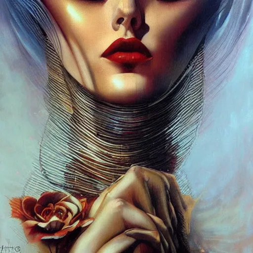 Prompt: the queen of fashion, by Karol Bak