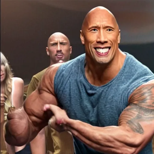 Prompt: Taylor Swift as Dwayne the Rock Johnson