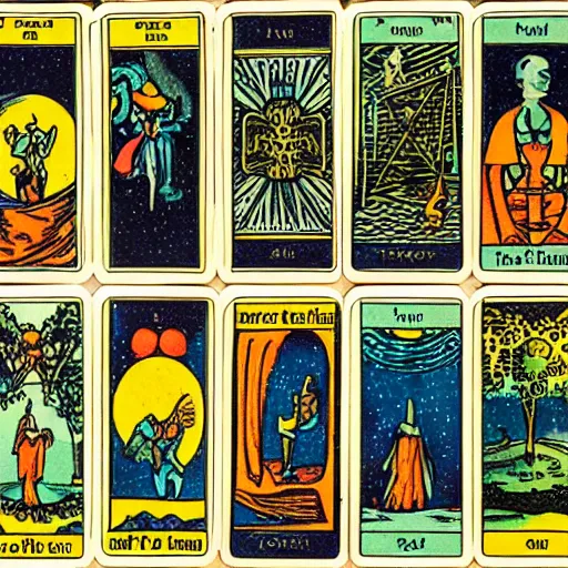 Prompt: vintage tarot cards