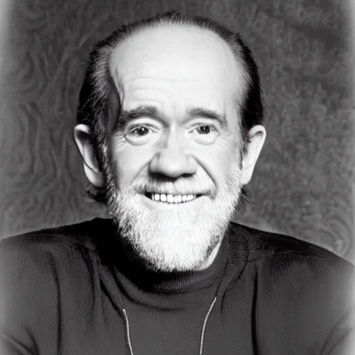 Prompt: George Carlin as president, extremely muscular, 50mm, award winning