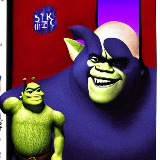 Prompt: Artwork of Shrek by Kazuma Kaneko, artbook illustration, white background