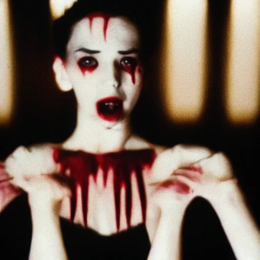 Prompt: Vampire, dark horror, cinematic red lighting, by Stanley Kubrick, cinestill 400 t film