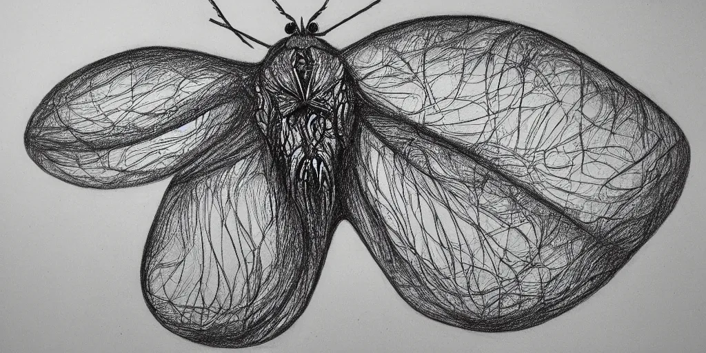 Image similar to pencil drawing of an insect, abstract, surrealism, hyper detail, line art