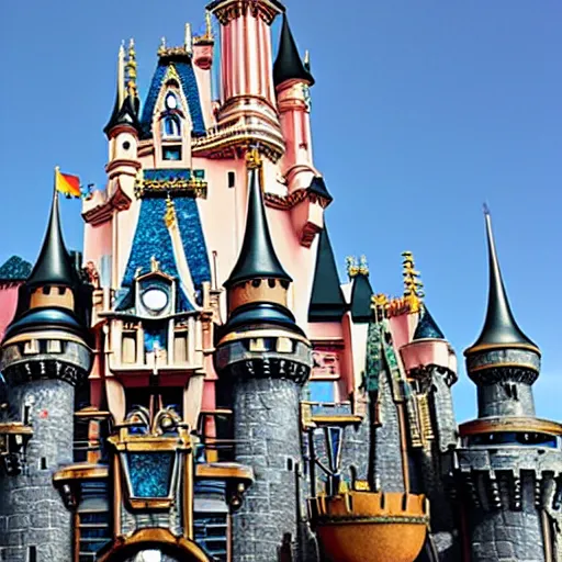 Image similar to steampunk disney castle