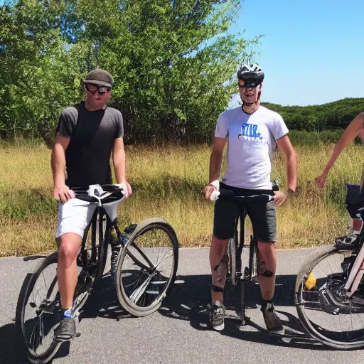 Image similar to bicycle crew in montauk drinking beer