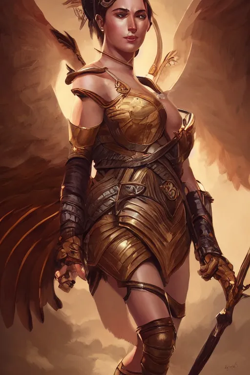 Image similar to amazon valkyrie athena, d & d, fantasy, portrait, highly detailed, headshot, digital painting, trending on artstation, concept art, sharp focus, illustration, art by artgerm and greg rutkowski and magali villeneuve