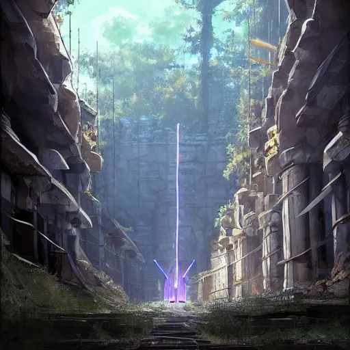 Image similar to an underground ancient temple corridor full of traps by Makoto Shinkai, pressure plate, tripwire, arrow trap, epic composition