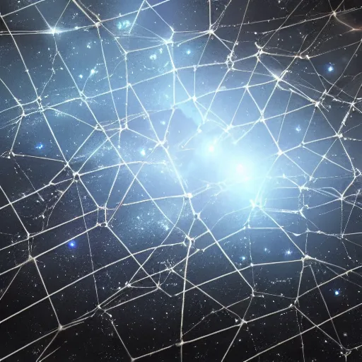 Prompt: army of interconnected neurons made of steel in space with hubble background, vray, 5 5 mm