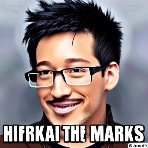 Image similar to a shark with the face of markiplier