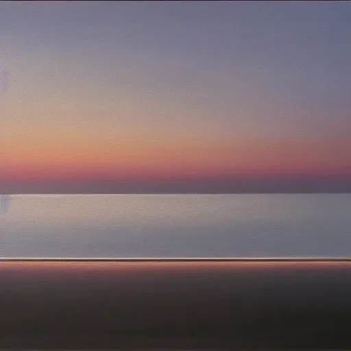 Image similar to a beautiful painting of a calm and serene sea landscape at sunset by hiroshi sugimoto and mark rothko, trending on artstation,