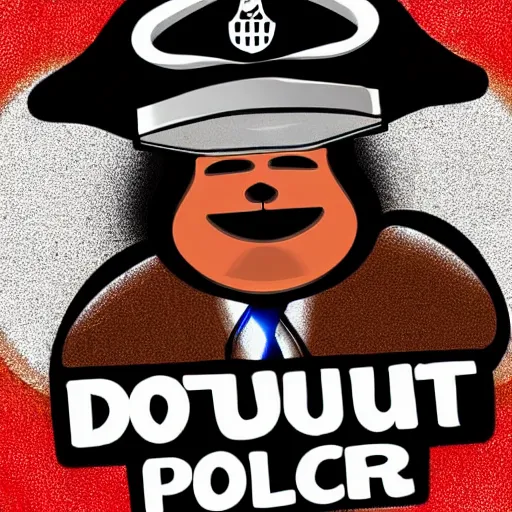 Image similar to “Donut police officer, digital art, 4k, award winning”