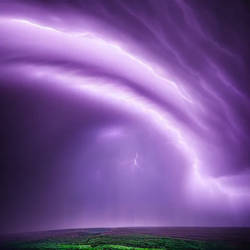 Image similar to amazing photo of the eye of the storm, purple, by marc adamus, digital art, beautiful dramatic lighting