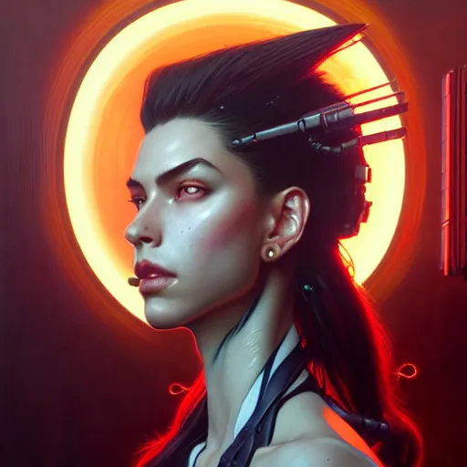 Prompt: portrait painting of a cyberpunk corporate boss amber midthunder, ultra realistic, concept art, intricate details, eerie, highly detailed, photorealistic, octane render, 8 k, unreal engine. art by artgerm and greg rutkowski and charlie bowater and magali villeneuve and alphonse mucha