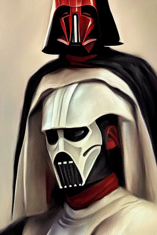 Prompt: portrait of darth revan in the style of john singer sargent intricate oil painting, ultra realistic, poster art, 1 6 k, dramatic,