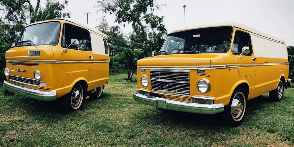 Image similar to “ a photo of a 1 9 7 2 chevrolet g 1 0 van ”