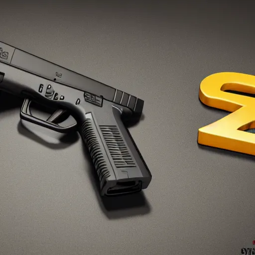 Image similar to A long shot Octane render of a Glock 18, 4k, ultra HD