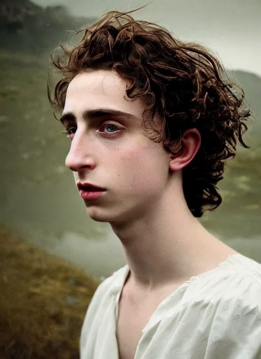 Image similar to Kodak Portra 400, 8K,ARTSTATION, Caroline Gariba, soft light, volumetric lighting, highly detailed, britt marling style 3/4 , extreme Close-up portrait photography of a Timothee Chalamet how pre-Raphaelites with his eyes closed,inspired by Ophelia paint, his face is under water Pamukkale, face above water in soapy bath tub, hair are intricate with highly detailed realistic , Realistic, Refined, Highly Detailed, interstellar outdoor soft pastel lighting colors scheme, outdoor fine photography, Hyper realistic, photo realistic