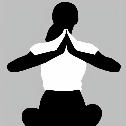 Image similar to black and white corporate logo female silhouette yoga pose