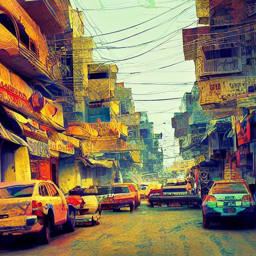 Prompt: Karachi, cinematic, digital art