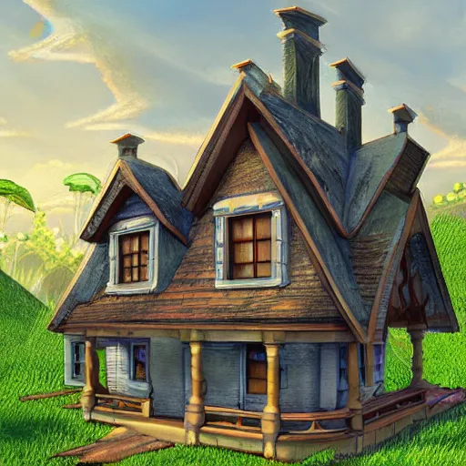 Image similar to digital art of a fantasy house