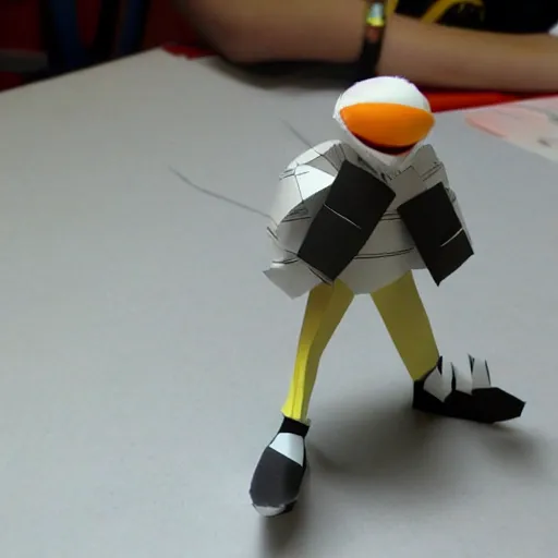 Image similar to a paper model of eggman, paper modeling art.