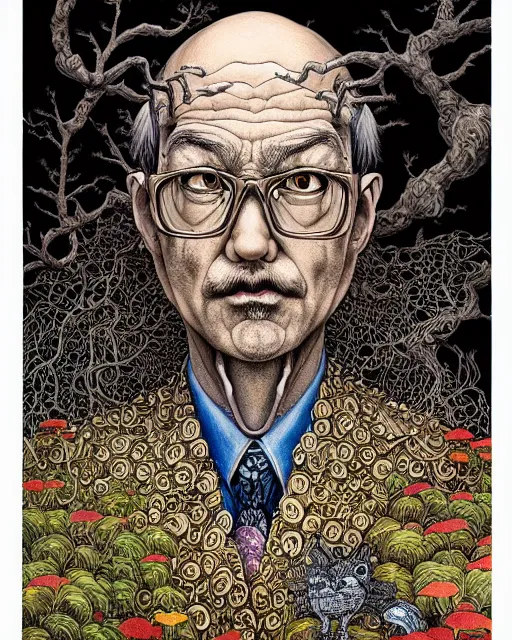 Prompt: portrait painted in jacek yerka style drawn by vania zouravliov and takato yamamoto, inspired by the office, intricate acrylic gouache painting, high detail, sharp high detail, artstation