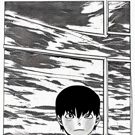 Prompt: abomination peaking through the window, horror manga panel ink drawing by junji ito, tatsuki fujimoto, black and white, high quality classic manga, 1 9 9 0, fine details, straight lines, masterpiece