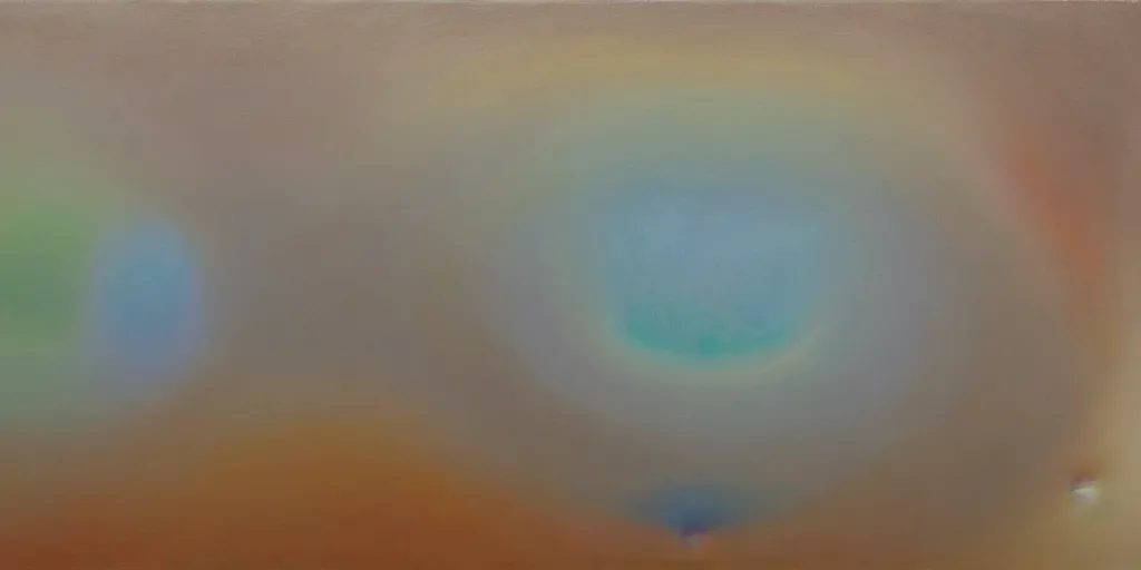 Prompt: the inner structure of quantum reality waves. Oil on canvas. Modern painting. Agnes Pelton. Zao Wou-ki.