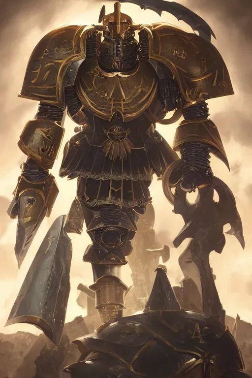 Image similar to armor portrait heros warhammer 4 0 k horus heresy fanart - the primarchs emperor by johannes helgeson animated with vfx concept artist & illustrator global illumination ray tracing hdr fanart arstation zbrush central hardmesh 8 k octane renderer comics stylized