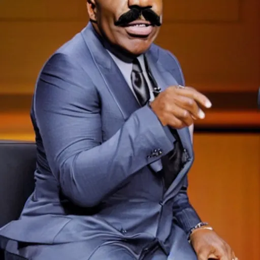 Image similar to steve harvey with a giant mustache