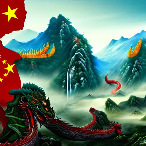 Image similar to Chinese president, bananas weapon, battle the dragon, centered, highly detailed, mountains, epic composition, background, fantasy art, 8k