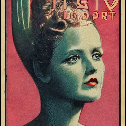 Image similar to vintage sci-fi book cover, high detail, portrait of a beautiful woman, film grain