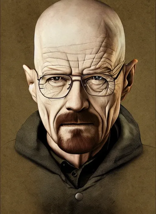 Image similar to walter white by hieronymus bosch, detailed digital art, trending on Artstation