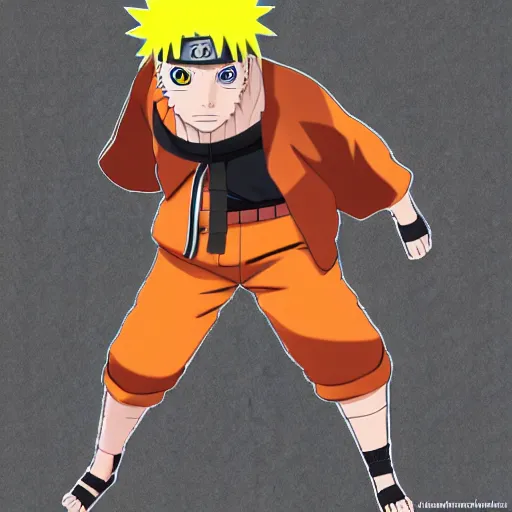 Prompt: naruto uzamaki in the style of craig mullens