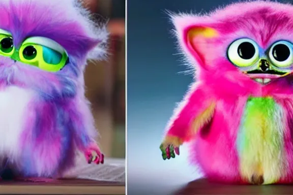 Image similar to a commercial for a really long furby