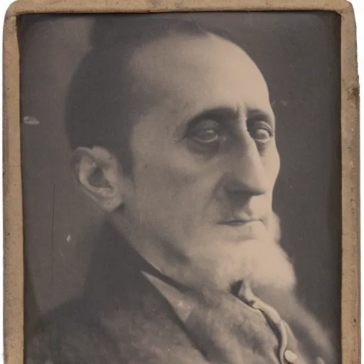 Image similar to Tintype photograph of a work of art by Marcel Duchamp displayed in an ethnographic museum, archive material, anthropology, 1920s studio lighting.