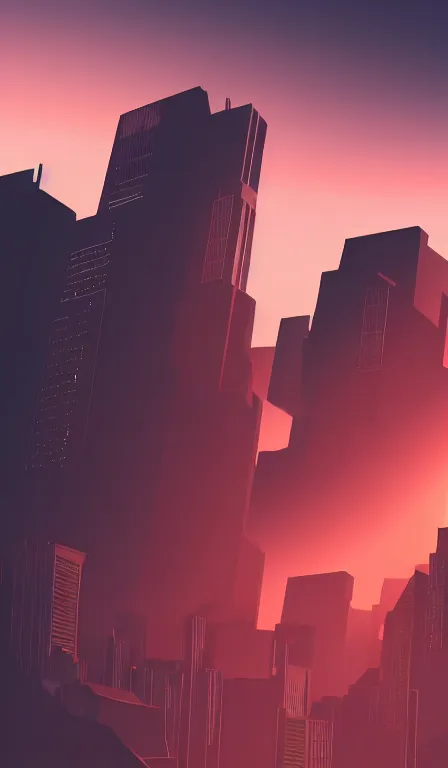 Prompt: futuristic urban island city at dusk. the imposing silhouette of a shadowy space cop. cgartist. leading lines. volumetric lighting. god rays.