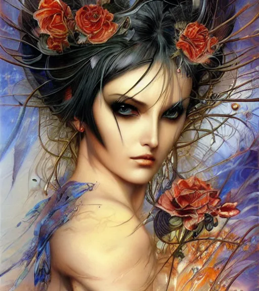 Prompt: karol bak painting of an anime woman