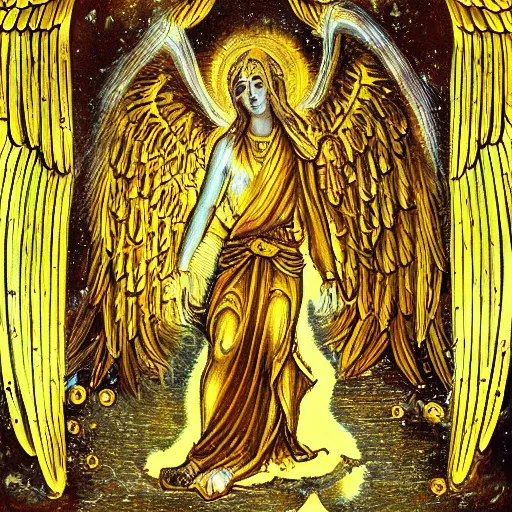 Prompt: Golden Angel Of light Gnostic pleroma in HD, 8k, High Resolution, Hindu aesthetic,